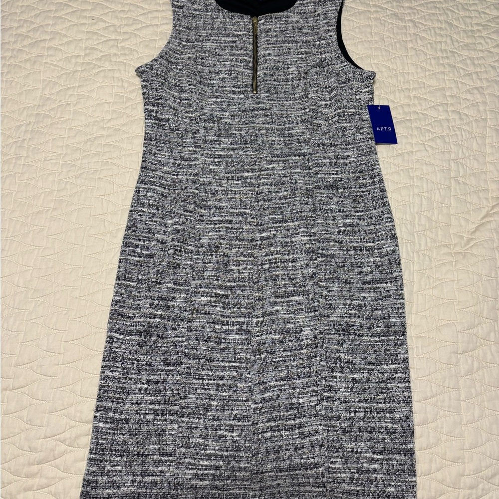 Apt. 9 Black and Gray Textured Midi Dress